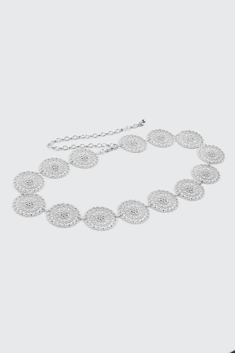 Ceinture en chaîne à médaillons