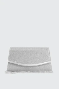 Ardene Enveloppe Clutch in Silver | Faux Leather/Polyester