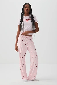Ardene HUSHKNIT Straight Leg PJ Pants in Light Pink | Size | Polyester/Elastane | Eco-Conscious