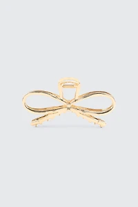 Ardene Bow Hair Claw in Gold
