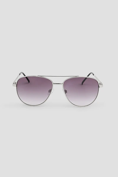 Ardene Flat Top Aviator Sunglasses in Silver