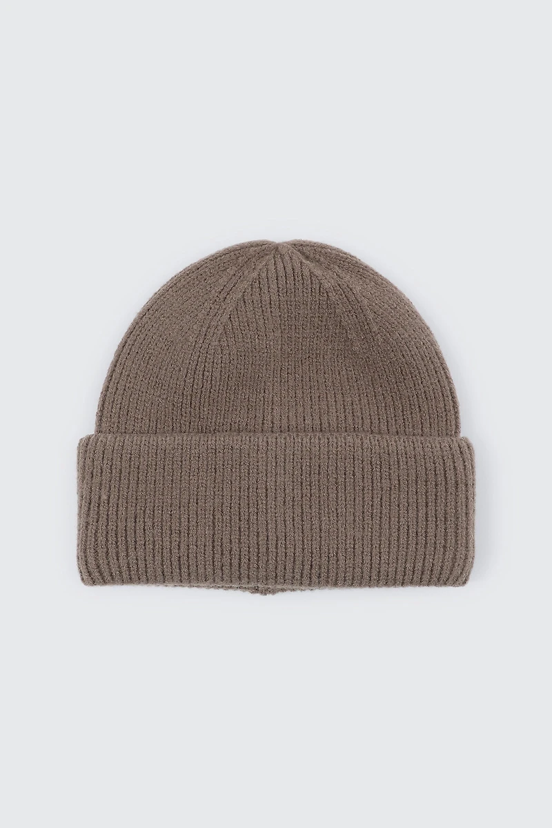 Ardene Man Khaki Rib Beanie For Men in Brown | Polyester