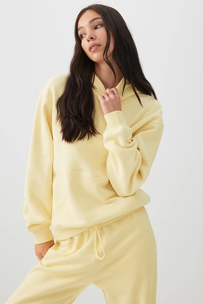 Ardene MADESOFT? Fleece Hoodie in Lemon Whip | Size | Polyester/Cotton | Eco-Conscious