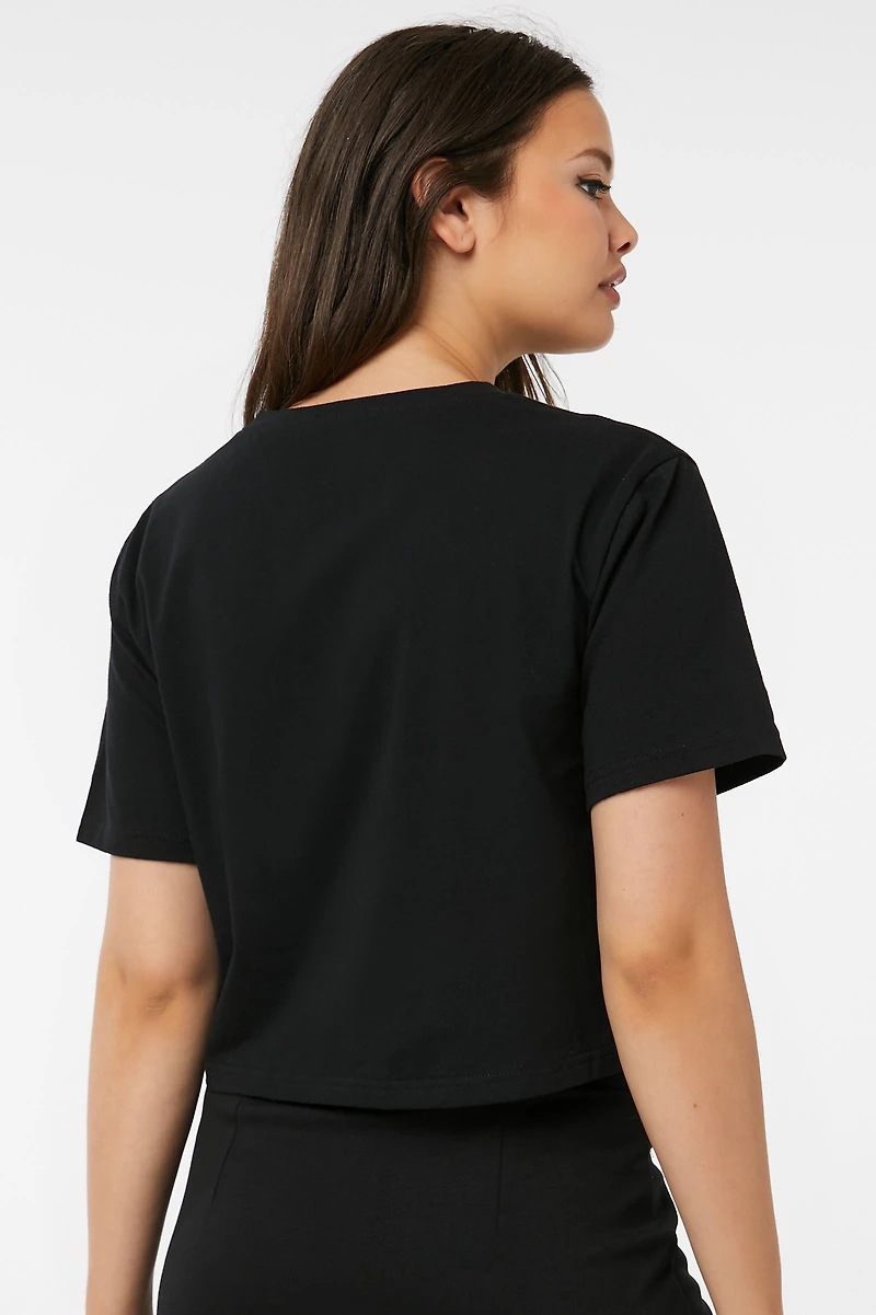 T-shirt à détail de chaîne lacée