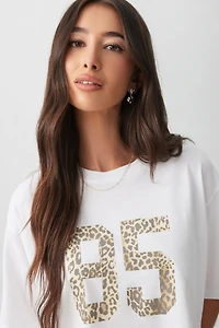 Ardene Boxy Graphic T-Shirt in White | Size Small | 100% Cotton