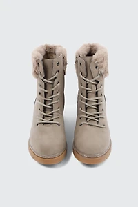 Bottes doublées à bordure en fausse fourrure