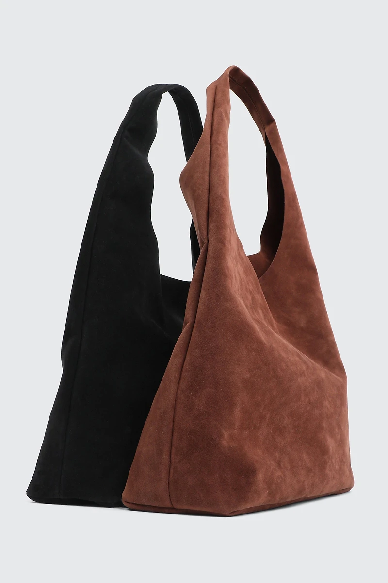 Sac d'épaule en faux suède