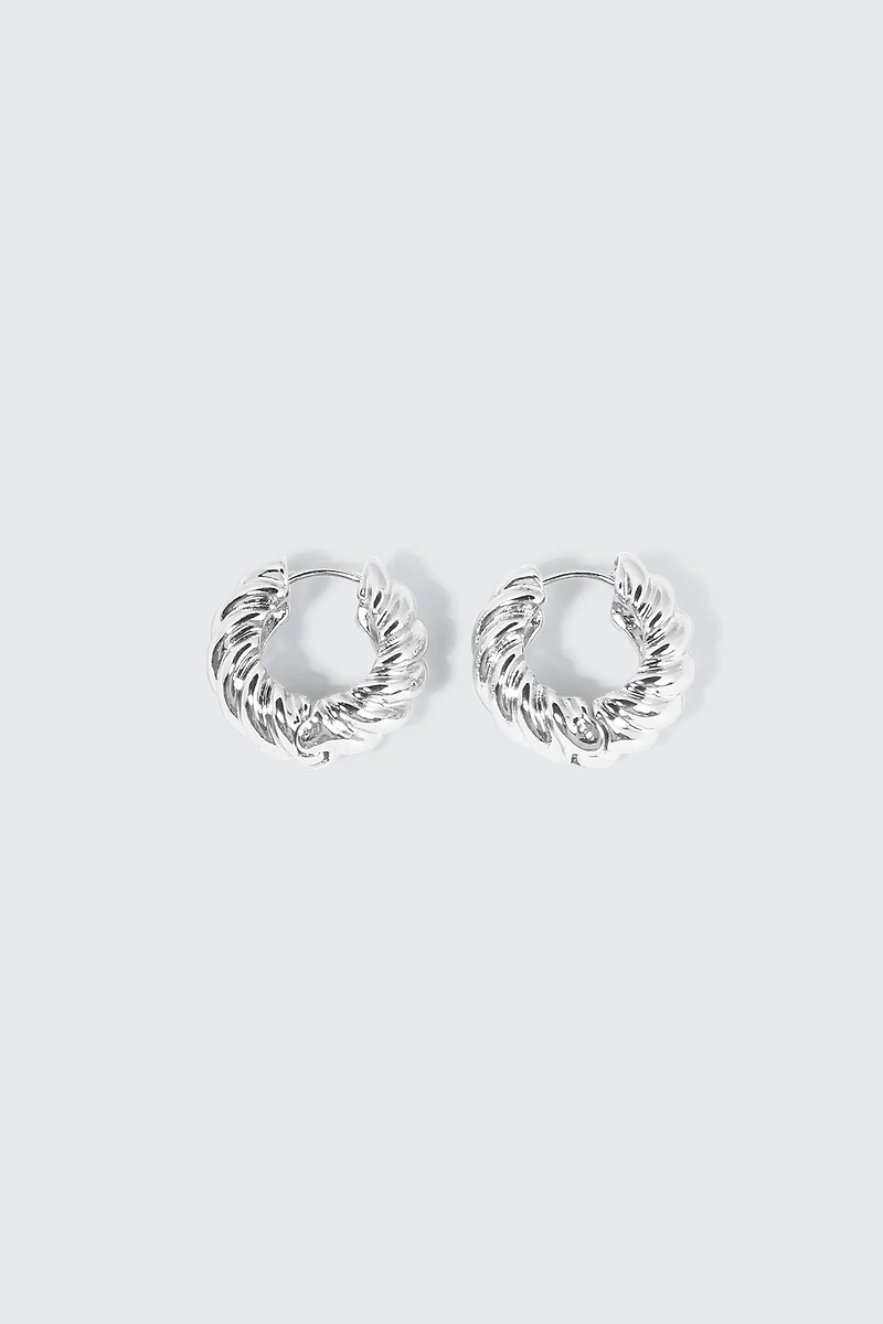 Ardene Croissant Hoop Earrings in Silver | Stainless Steel