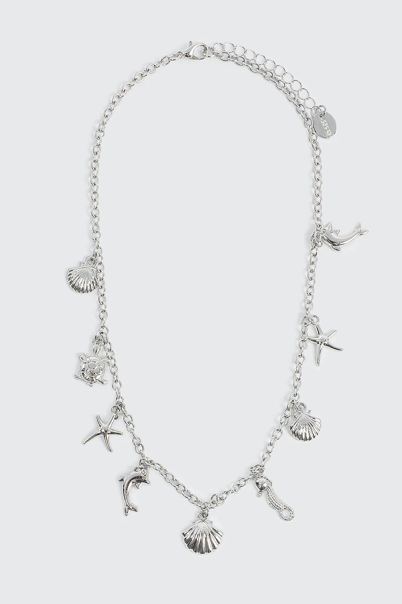 Ardene Sea Creature Necklace in Silver