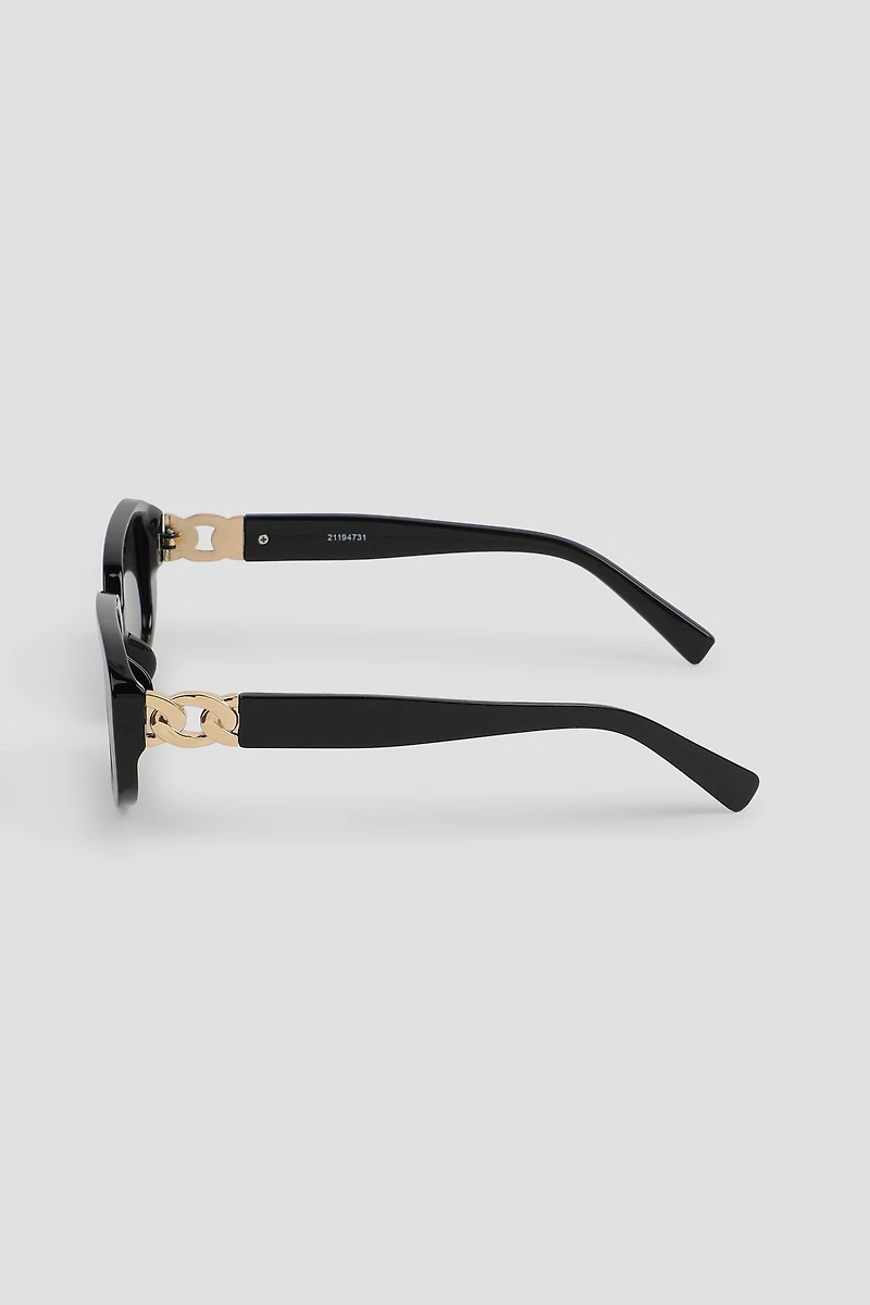 Lunettes de soleil rectangulaires noires