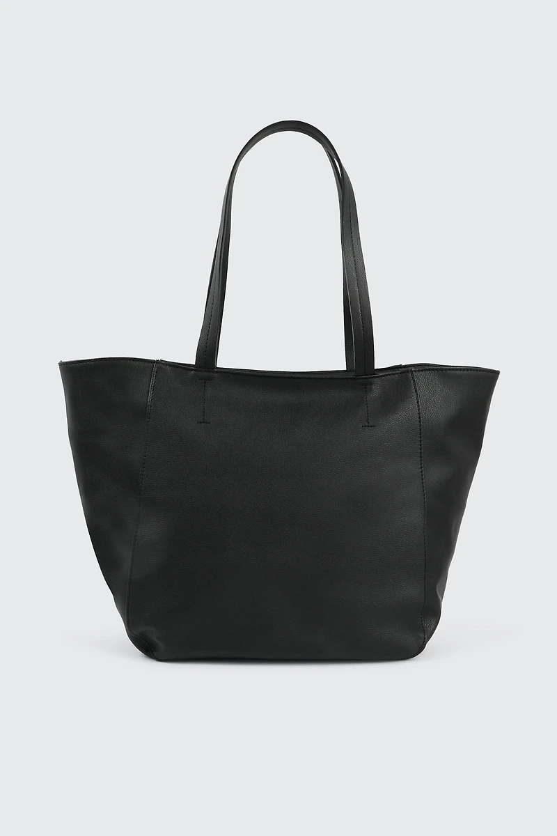 Ardene Faux Leather Tote Bag in Black | 100% Recycled Polyester/Faux Leather | Eco-Conscious