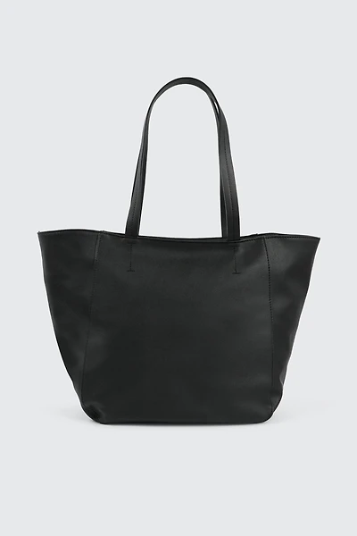 Ardene Faux Leather Tote Bag in Black | 100% Recycled Polyester/Faux Leather | Eco-Conscious