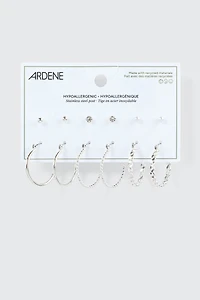 6 paires d'anneaux torsadés et clous d'oreilles