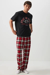Ardene Man HUSHKNIT Family PJ Set For Men in Black | Size | Polyester/Cotton/Elastane | Eco-Conscious | 100% Recycled