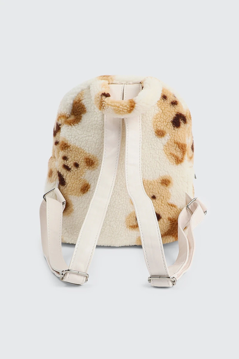 Sac à dos en fausse fourrure