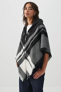 Châle à carreaux et bouton à bascule