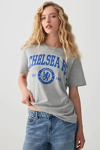 Ardene Oversized Chelsea F.C. T-Shirt in Grey | Size | 100% Cotton