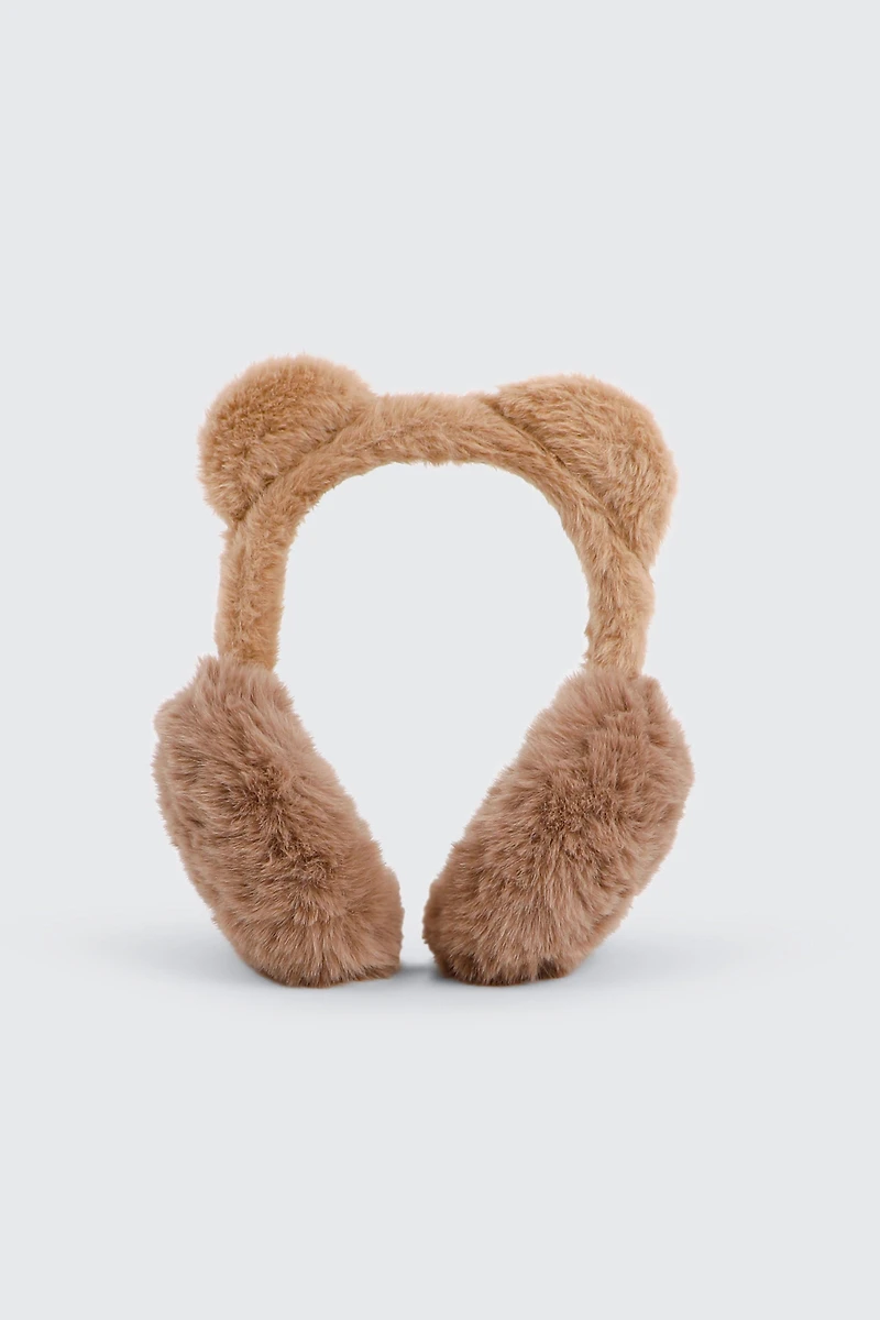 Ardene Bear Earmuffs in Brown | Polyester
