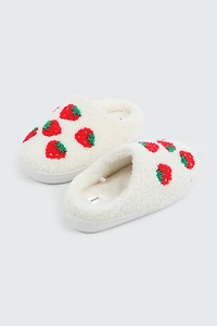 Pantoufles en peluche fraises