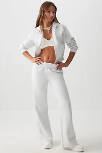 Ardene MADESOFT Fleece Straight Leg Sweatpants in Mushroom | Size | Polyester/Cotton | Eco-Conscious