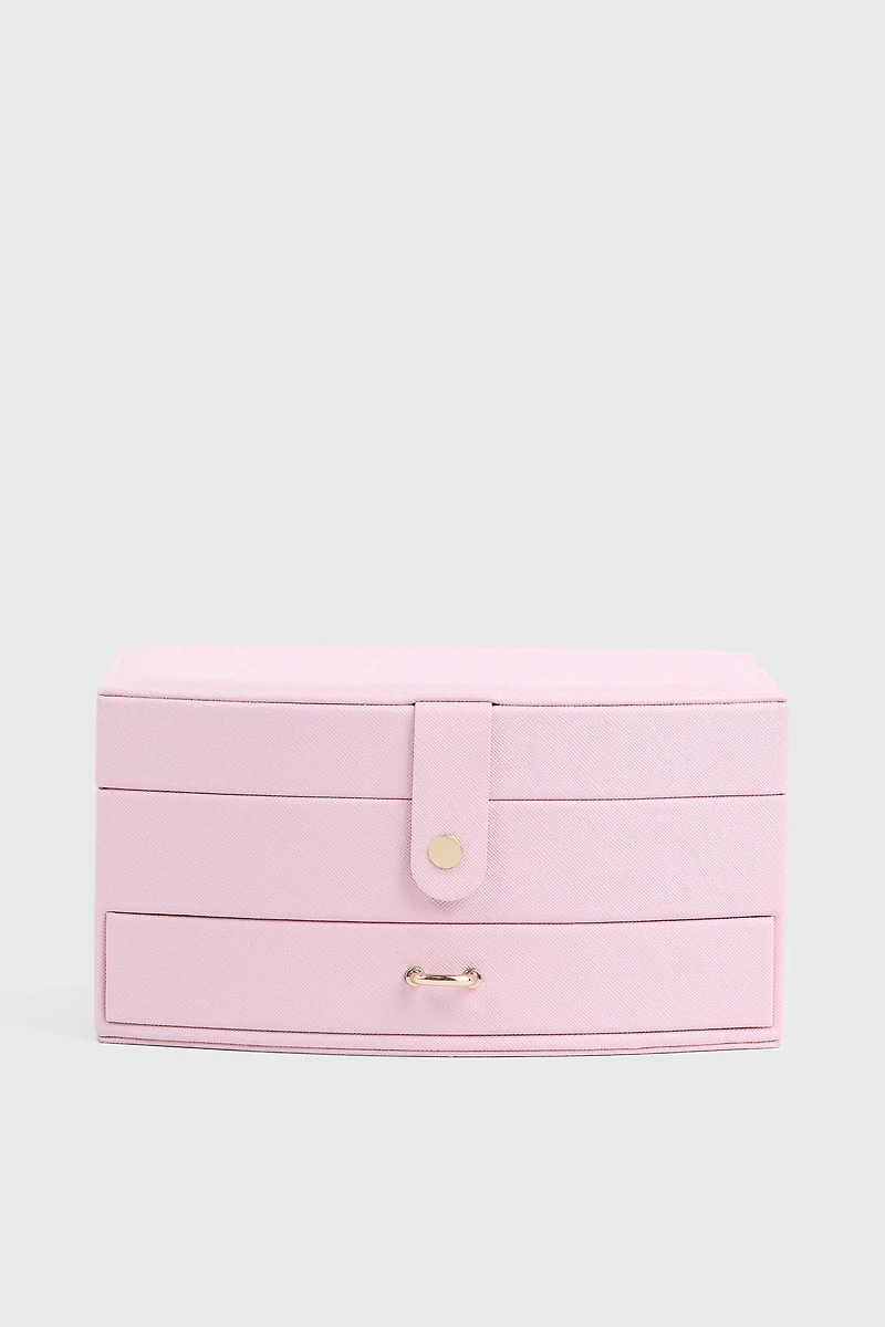 Ardene Two-Layer Jewelry Box in Light Pink