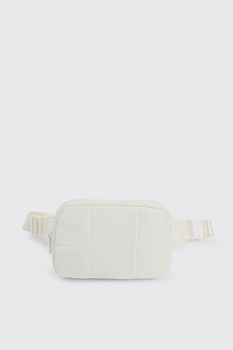 Ardene Quilted Fanny Pack in White | 100% Recycled Polyester/Nylon | Eco-Conscious