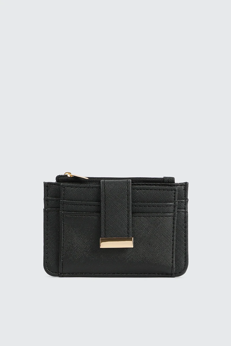 Ardene Faux Leather Cardholder in Black | 100% Recycled Polyester/Faux Leather | Eco-Conscious