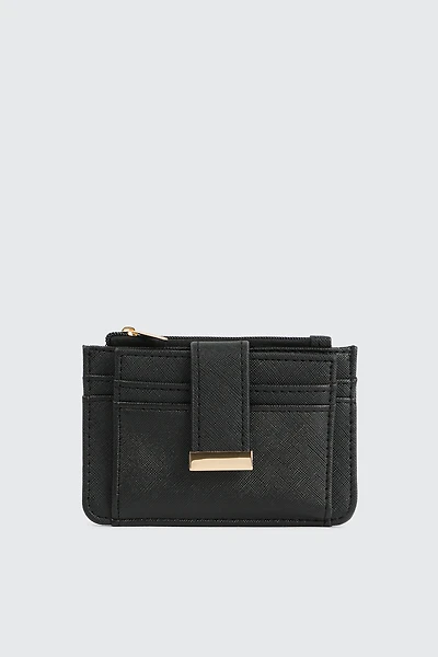 Ardene Faux Leather Cardholder in Black | 100% Recycled Polyester/Faux Leather | Eco-Conscious