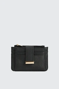 Ardene Faux Leather Cardholder in Black | 100% Recycled Polyester/Faux Leather | Eco-Conscious