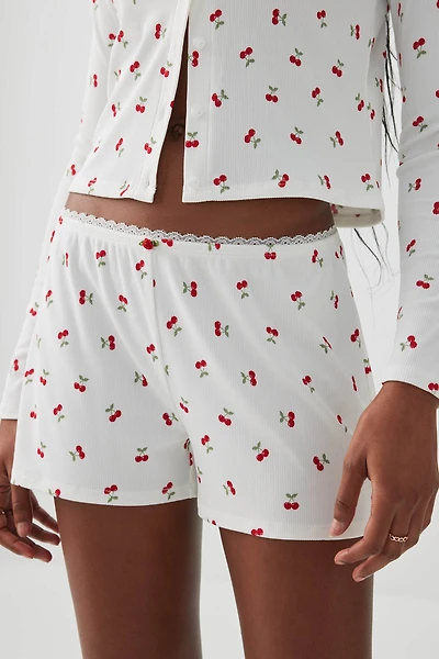 Short de pyjama côtelé en tissu HUSHKNIT