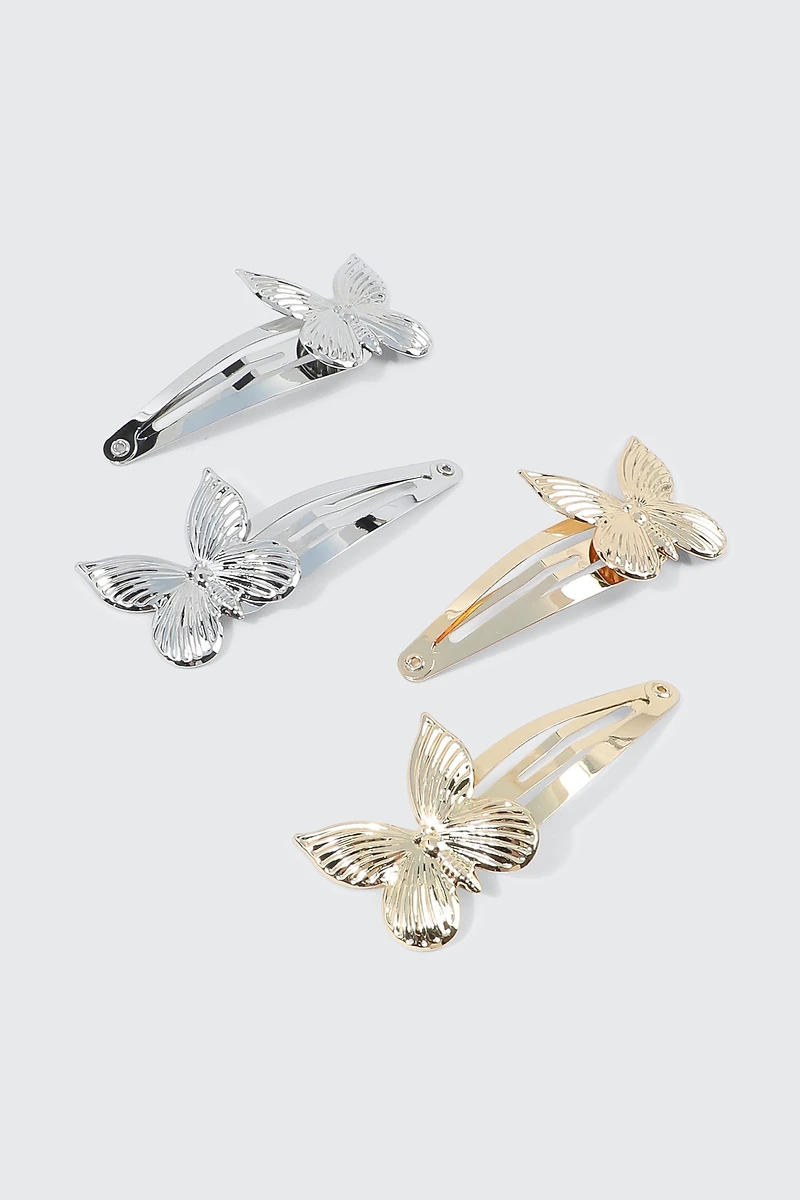 Lot de 4 pinces papillons