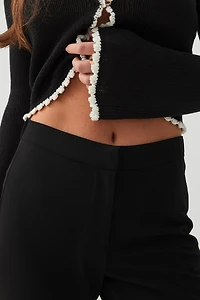 Pantalon écourté et évasé en crêpe