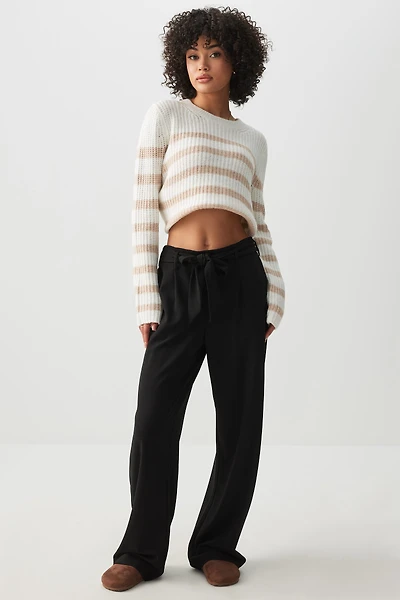 Ardene Wide Leg Tie Waist Pants in | Size | Polyester/Spandex