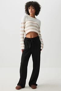 Ardene Wide Leg Tie Waist Pants in | Size | Polyester/Spandex