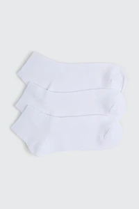 Ardene 3-Pack Rib Demi Crew Socks in White | Polyester/Spandex