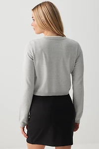 Cardigan court à boutons dorés