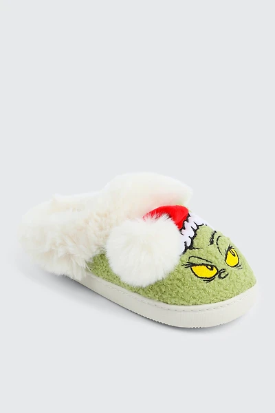Ardene The Grinch Slippers in Light Green | Size | Polyester