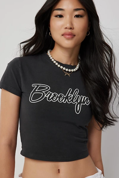 Ardene Graphic New York Baby T-Shirt in Black | Size | Cotton/Elastane