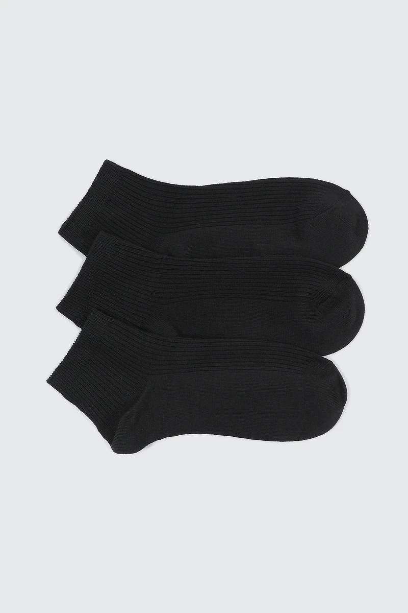 Ardene 3-Pack Rib Demi Crew Socks in | Polyester/Spandex