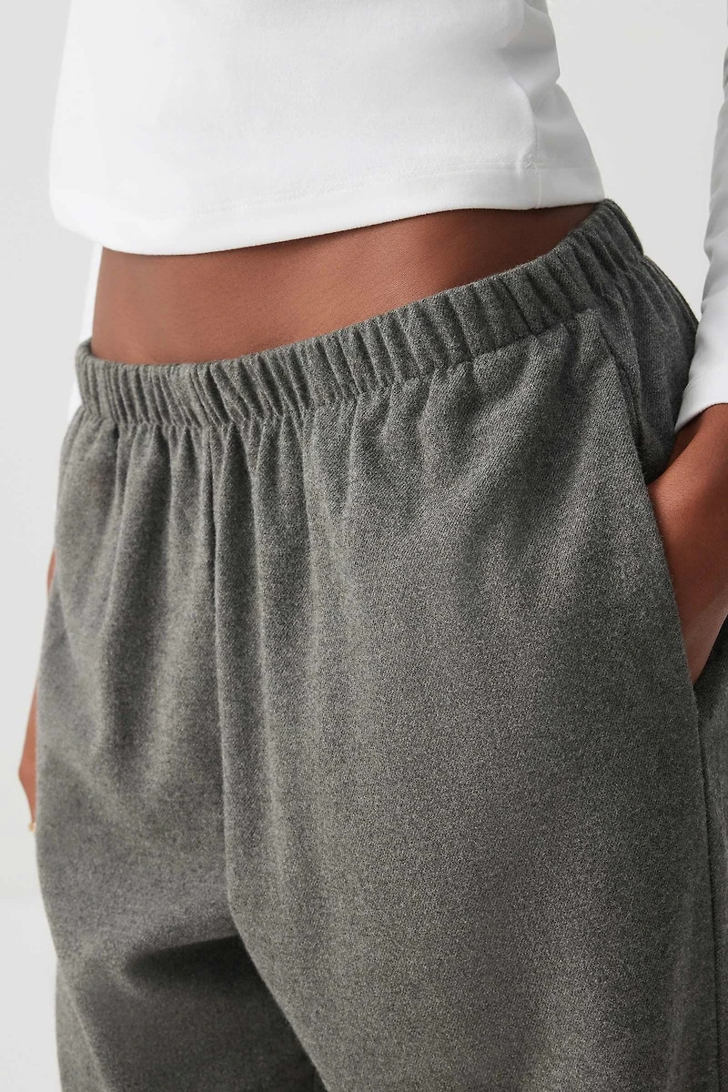 Pantalon à jambe large et taille mi-haute