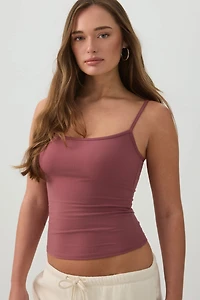 Camisole à encolure carrée ajustée en tissu doux
