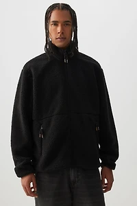 Ardene Man Sherpa Jacket For Men in Black | Size | 100% Cotton/Polyester