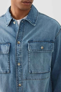 Chemise coupe carrée en denim