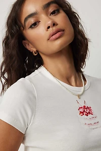 T-shirt court et ajusté imprimé