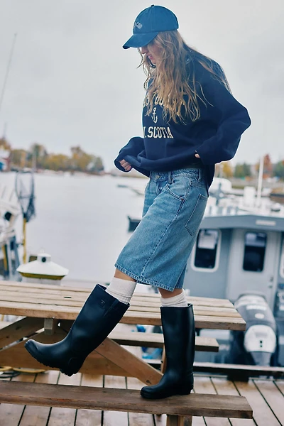 Ardene Low Rise Jorts in Medium Blue | Size | 100% Cotton