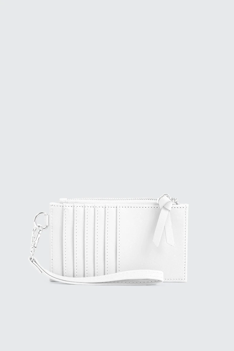 Ardene Topstitched Flat Wallet in White | 100% Recycled Polyester/Faux Leather | Eco-Conscious
