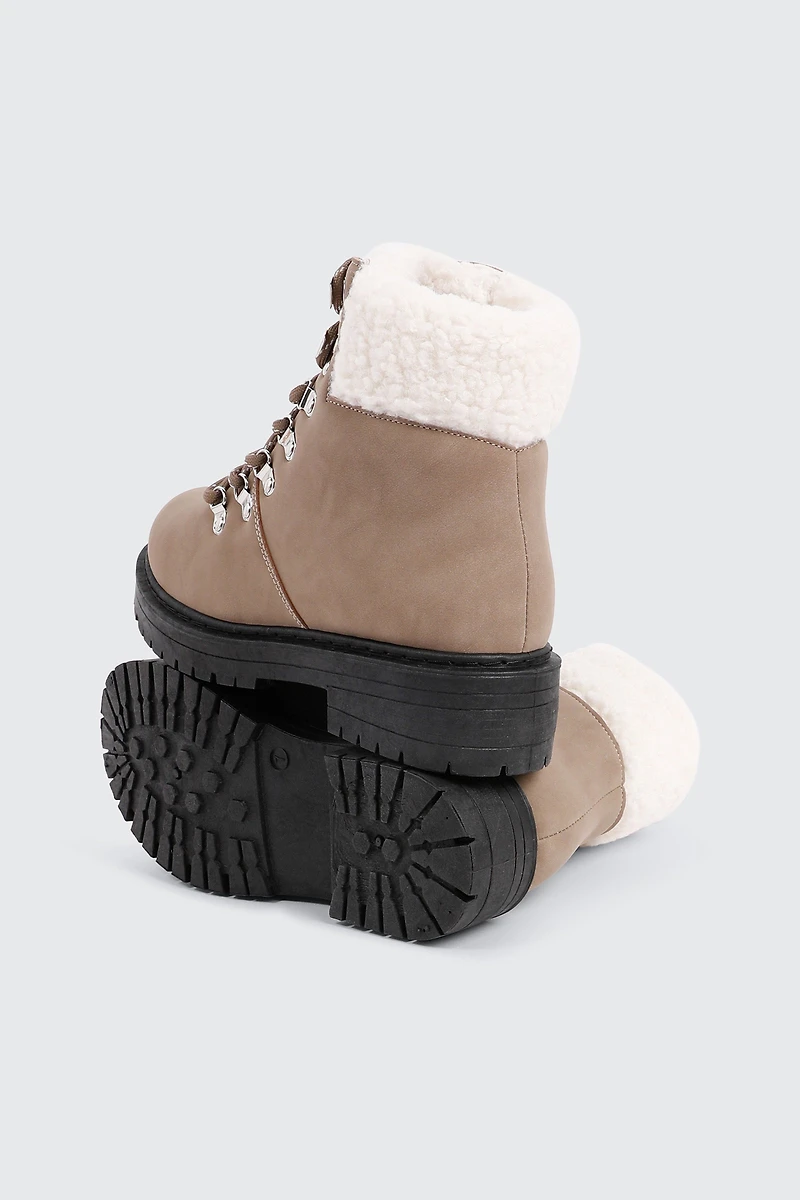 Bottillons d'hiver à col en sherpa