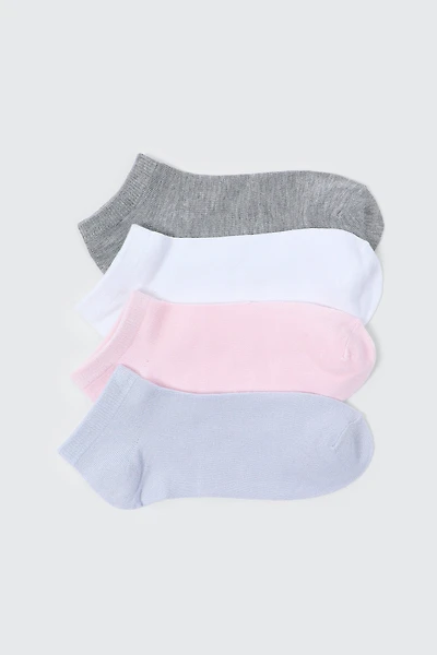Ardene 4-Pack Bamboo Rayon Ankle Socks in Light Pink | Polyester/Rayon/Elastane | Eco-Conscious