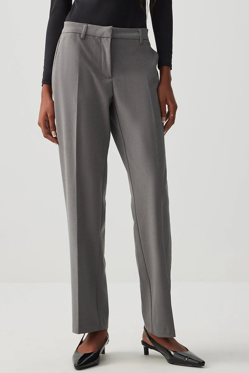 Pantalon à taille mi-haute et jambre droite