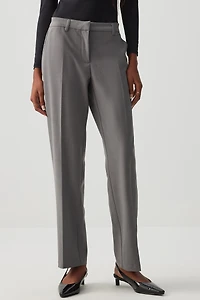 Pantalon à taille mi-haute et jambre droite